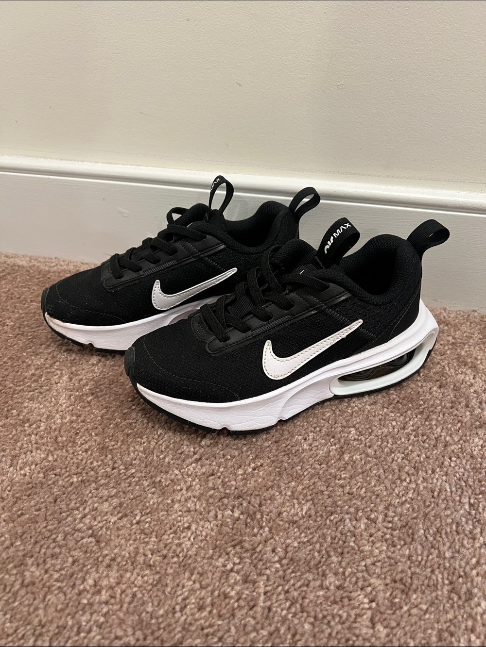 Nike Kids' Black & White Air Max Style Sneakers